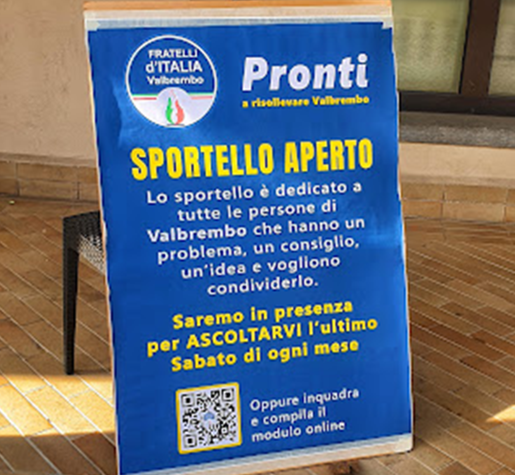 25 Febbraio 2023 | "Sportello Aperto" a Valbrembo al Bar 3V di Via Roma